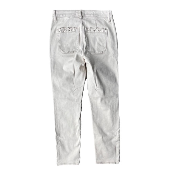 High-Rise Grommet Slim Crop Jean Pants Bone Size 0 WHBM-White House Black Market - Picture 3 of 13